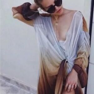 Zara Long Sleeve Gradient Cool Girl Dress